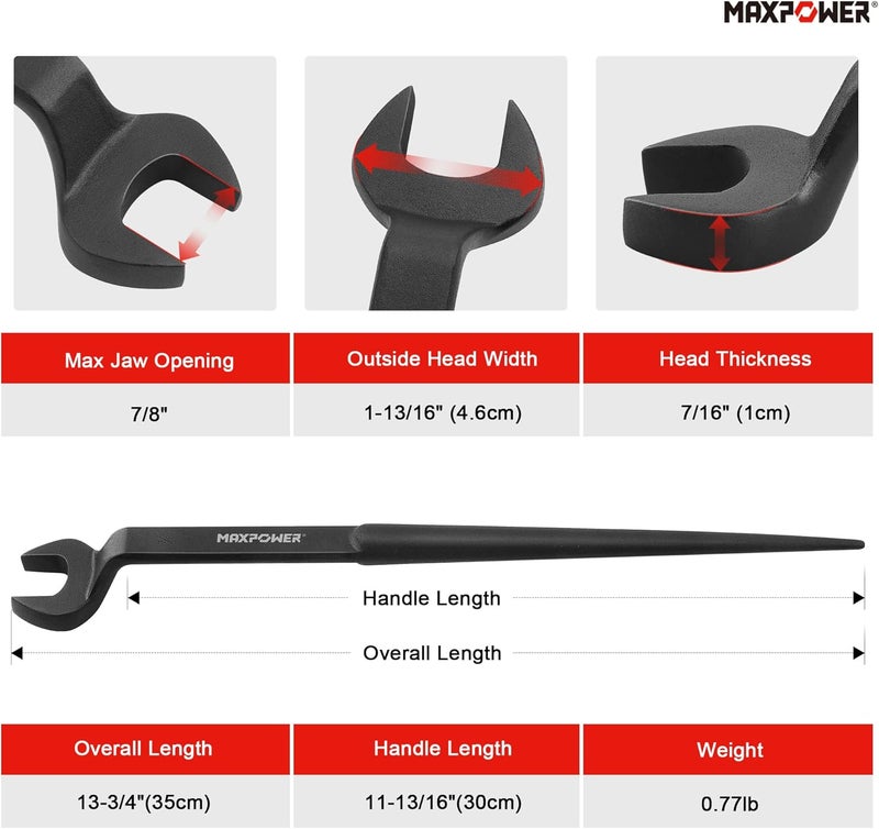 Max Power Spud Wrench, 7/8 inch Nominal Opening - Image 2